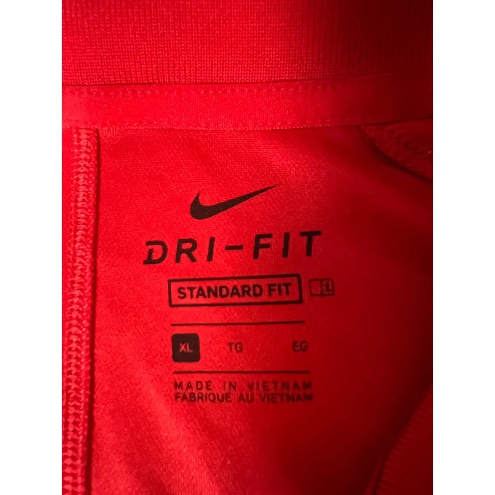 Nike Dri-FIT Mens Red Short Sleeve Golf Polo Shirt Standard Fit XL